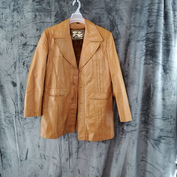 VINTAGE Montgomery Ward Leather Jacket 70S - Picture 1 of 10